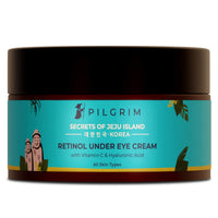 Pilgrim Korean Retinol Under Eye Cream for dark circles, Puffiness & Fine Lines with Vitamin C & Hyaluronic Acid | Women & Men Skin care | 30g