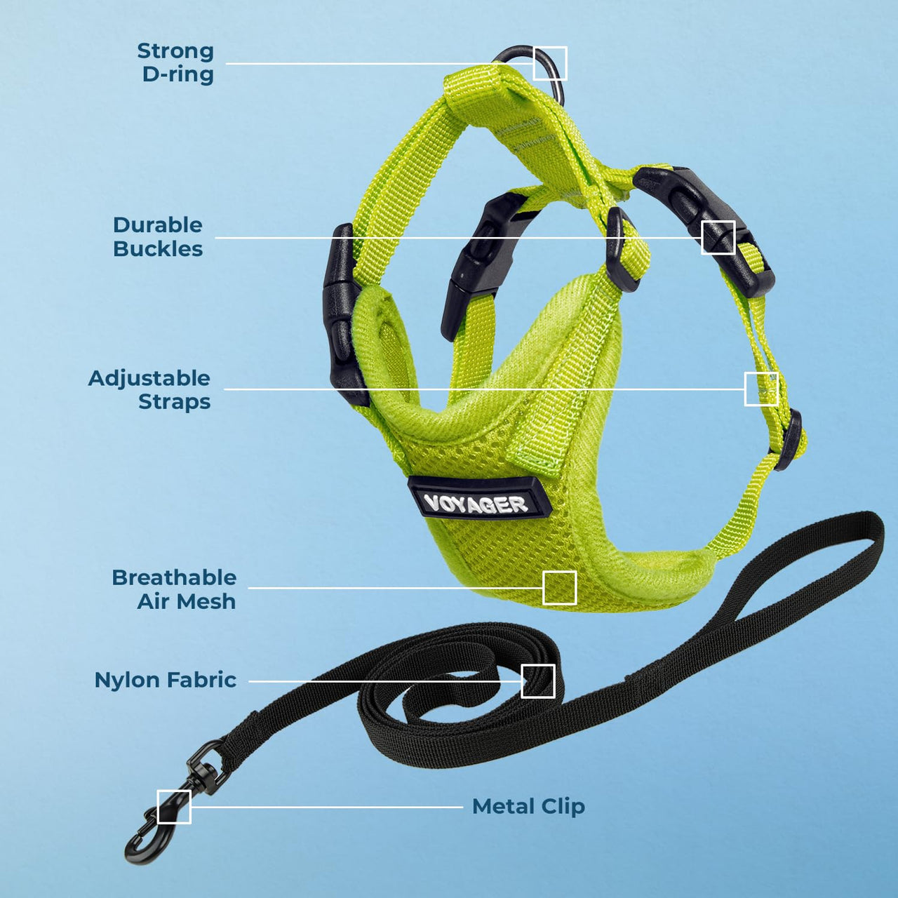 Voyager Step-in Lock Cat Harness w Reflective Cat Leash Combo Set with Neoprene Handle 5ft - Supports Small, Medium and Large Breed Cats by Best Pet Supplies - Lime Green, XXXS Harness Leash Set (Lime Green) XXXS (Chest: 10.5 - 13" * Fit Cats)