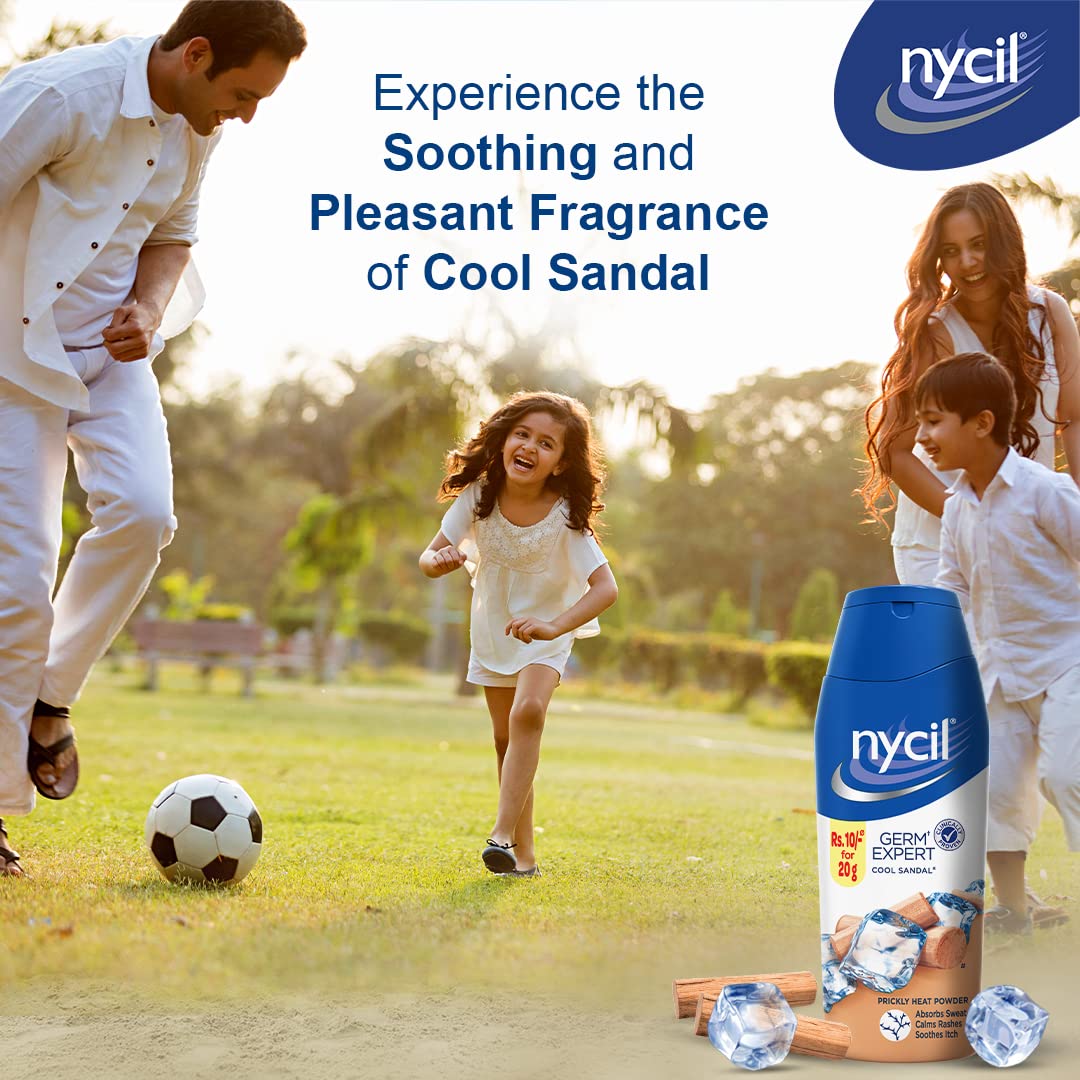 Nycil Cool Sandal Prickly Heat Talcum Powder, 150g (Cool Herbal 60g Free)