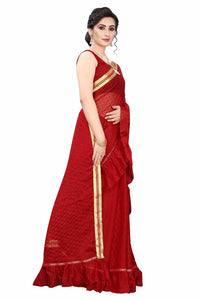 Anjaneya Sarees Women's  Georgette Saree With Blouse Piece