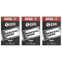 Beardo Activated Charcoal Musk Soap for Men, 100g x 3 | With Activated Charcoal | Deep Cleansing, Anti-Pollution | Refreshing | Removes Impurities