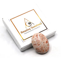 Sunstone Palm Stone - Hot Massage Worry Stone for Natural Body Chakra Balancing, Reiki Healing and Crystal Grid Sunstone