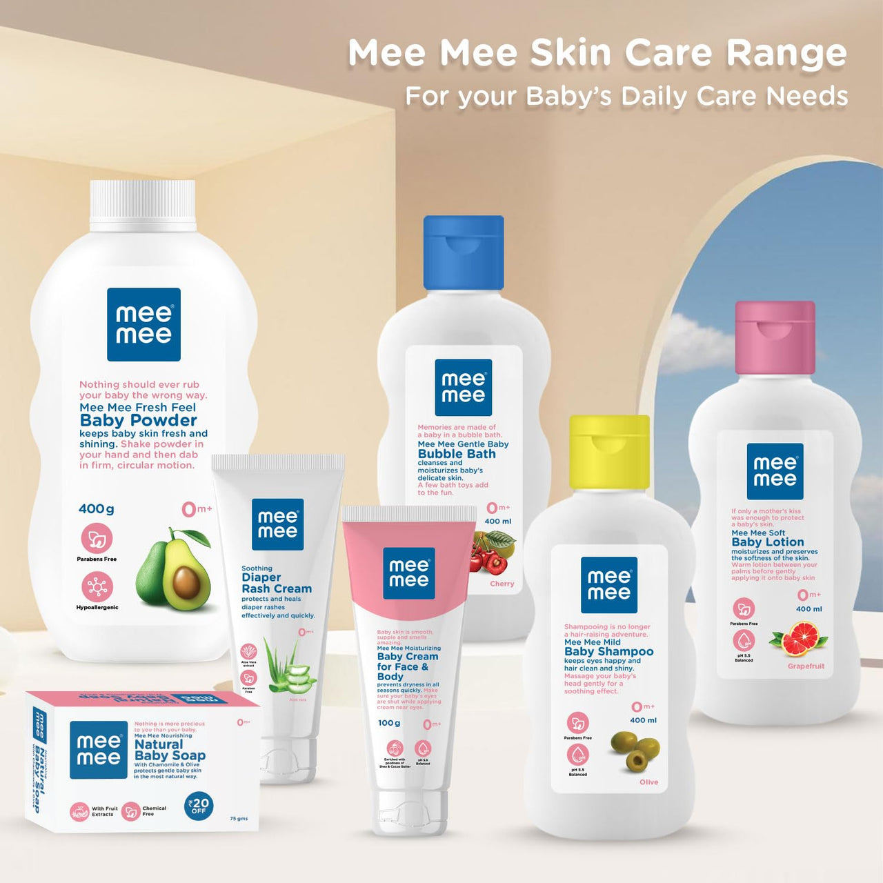 Mee Mee Moisturizing Baby Lotion for Face & Body, Shea, Cocoa Butter & Almond Oil, 24 Hrs Moisturization (400ML)