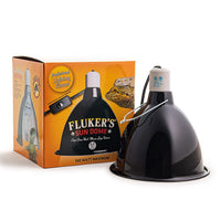 Fluker's  Sun Dome Reptile Lamp - Deep Dome Flush Mount Light Fixture, 8.5 Inches,Black