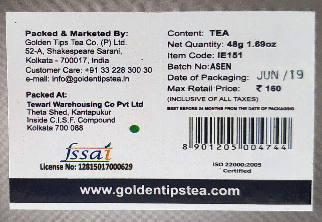 Golden Tips Black and Green Assortment Individual Envelope Tea Bags (48 Gram, 24 Bag-Pack of 2)