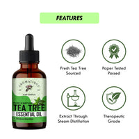 Aromatique Tea Tree Oil for Face - Tea Tree Essential Oil for Skin, Hair Growth, Scalp, Acne - Tea Tree Oil 15 ml
