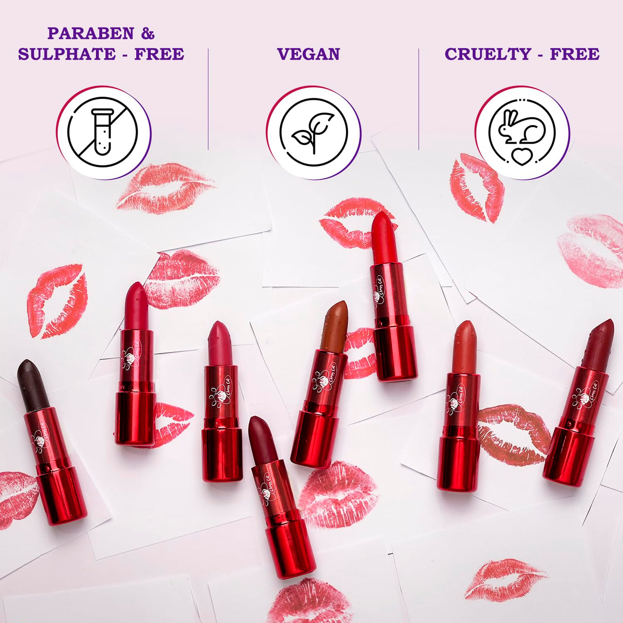 lumsy Cat Clumsy Tina Matte Lipstick – Magenta Shade | Long Lasting, Waterproof, Smudge-Proof & Non-Sticky | Bold Pink Lipstick for Women & Dusky Skin Tone | Hydrating Daily Use Lip Makeup for Office, College & Party