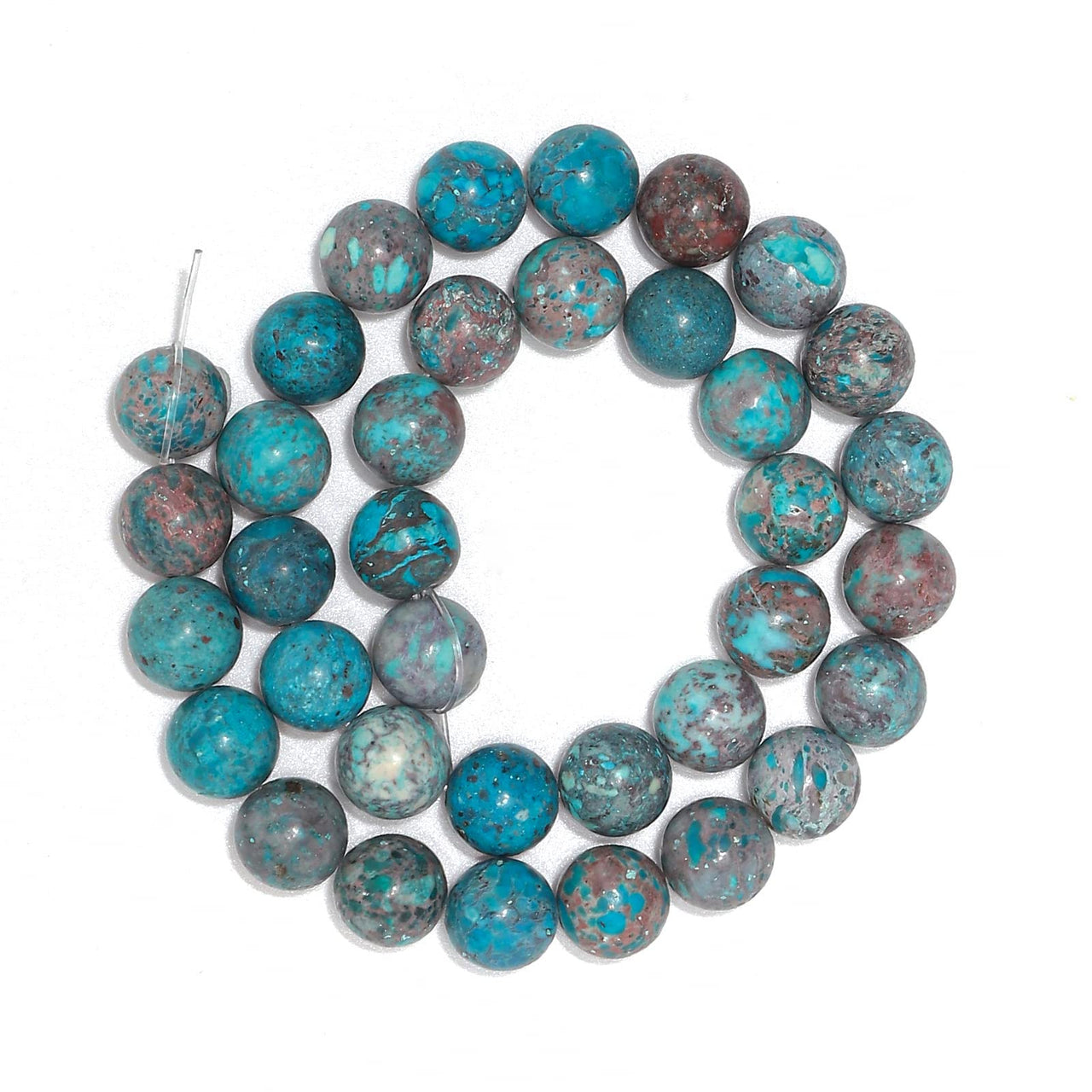 35pcs 10mm Natural Stone Beads American Turquoise Beads Energy Crystal Healing Power Gemstone for Jewelry Making, DIY Bracelet Necklace