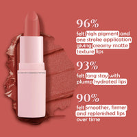 Glamveda Creamy Matte Long Lasting Lipstick with Ceramides & Peptides, Lightweight, 12 Hour Wear, Smudgeproof & Transferproof - Peaches 302