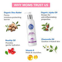 The Moms Co Natural Baby Lotion, Enriched with Organic Shea Butter & Vitamin E | No Dimethicone & Long Lasting Moisturization | Dermatologically Tested, No Toxins & Allergens - 200 ML