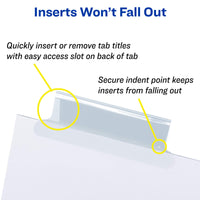 Avery 5-Tab Binder Dividers, Insertable Clear Big Tabs, 1 Set (11122) 1 Pack