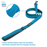 Voyager Step-in Air All Weather Mesh Harness and Reflective Dog 5 ft Leash Combo with Neoprene Handle, for Small, Medium and Large Breed Puppies by Best Pet Supplies - Black/Blue Trim, X-Small Harness Leash Bundle (Blue Trim) XS (Chest: 13 - 14.5