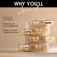 Beauty Berry High Coverage Waterproof Base Foundation | Oil Free, Long Wearing & Lightweight Foundation | Full Coverage Foundation for Face Makeup Enriched with Jojoba Seed Oil (04 - Natural Nude, 55g)