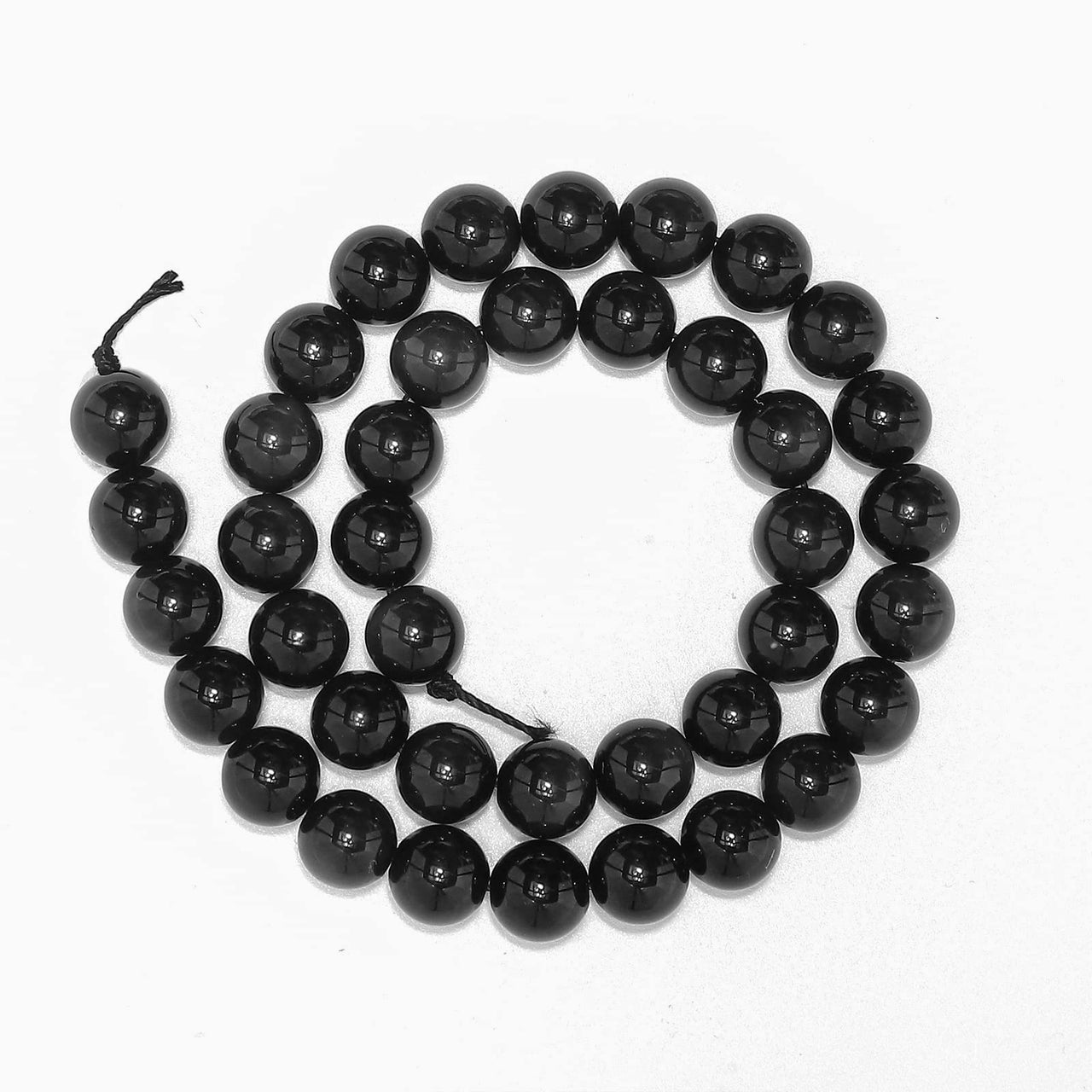 35pcs 10mm Natural Black Onyx Agate Gemstone Beads Energy Healing Crystal Round Loose Stone Beads for Jewelry Making, DIY Bracelets Necklaces