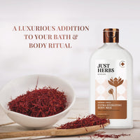Just Herbs Saffron + Malai Nourishing Body Milk Lotion- 300ml & Just Herbs Tinted Lip Balm 4 g (Cherry) Combo