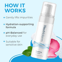 Neutriderm Foaming Cleanser Face Wash For Dry Skin: Ultra Hydrating Facial Cleanser With Niacinamide, Vitamin C, Provitamin B5 Cleansing Foam - Facial Wash Removes Makeup & Impurities - 150 Ml