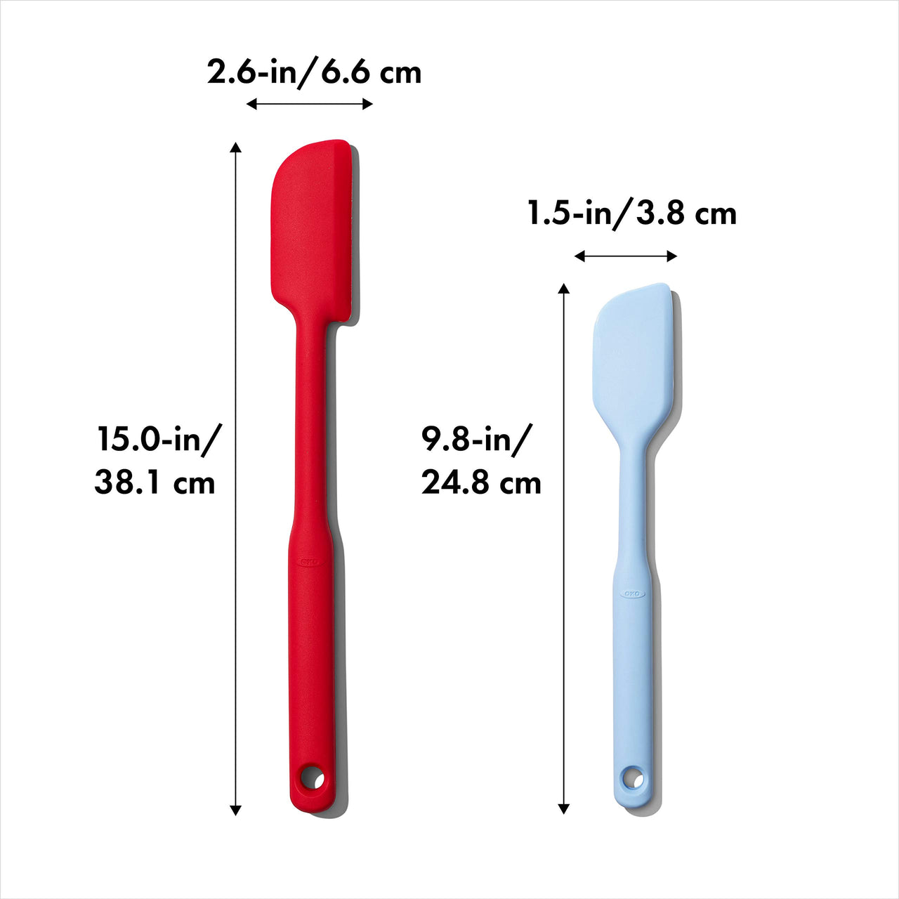 OXO Good Grips 2 Piece Silicone Spatula Set, red/seltzer 2-Piece Set