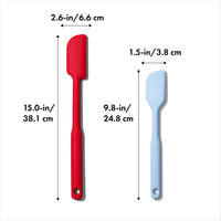 OXO Good Grips 2 Piece Silicone Spatula Set, red/seltzer 2-Piece Set