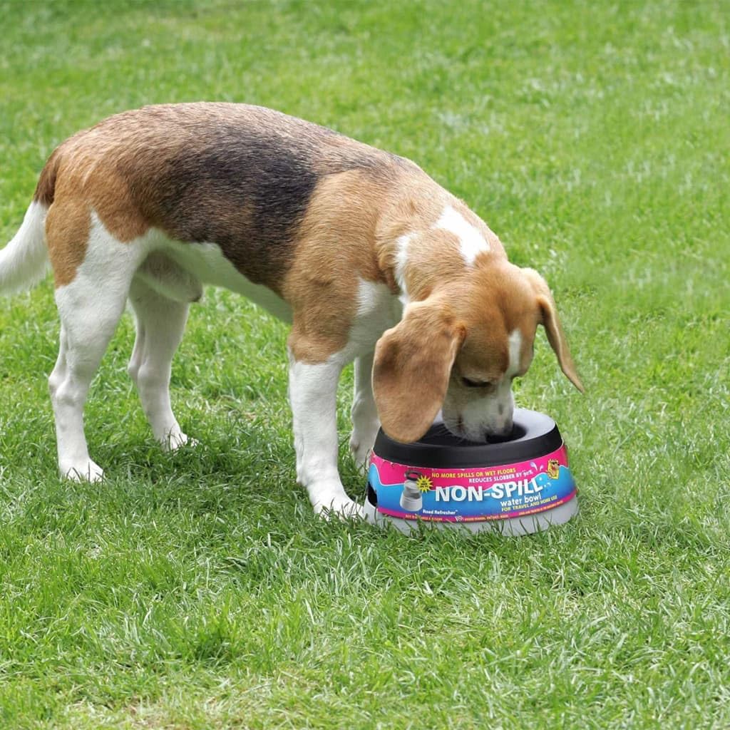 Prestige Pets Road Refresher, The No-Spill Slobber Stopper Water Bowl for Dogs, Slow Feeder Water Dispenser Bowl for Home and Travel, No Splashes, Ideal for All Breeds, Small, Pewter Grey Water Bowl Dispenser