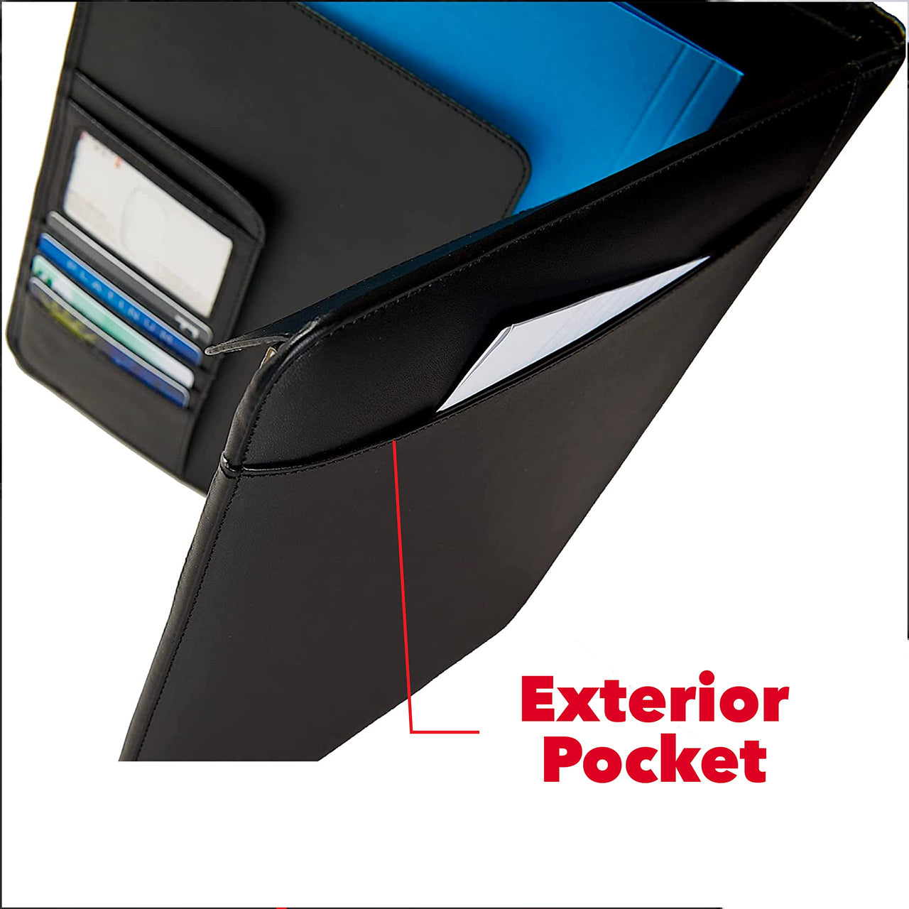 Case-it Business Meeting Padfolio | Professional Portfolio with Letter Size Writing Pad, Black (PAD-20) Single PAD-20