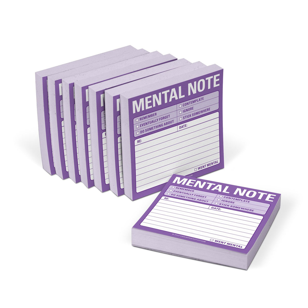 8-Pack Knock Knock Mental Note Sticky Notes, to Do List Notepads, 3 x 3-inches Each 8-Count