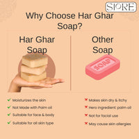 HarGhar Sandalwood & Saffron Bath Soap, 300g, Pack of 3, Handmade, Paraben Free