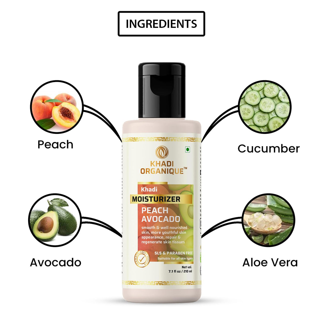 Khadi Organique Peach Avacado Moisturizer for dry skin - Pack of 4