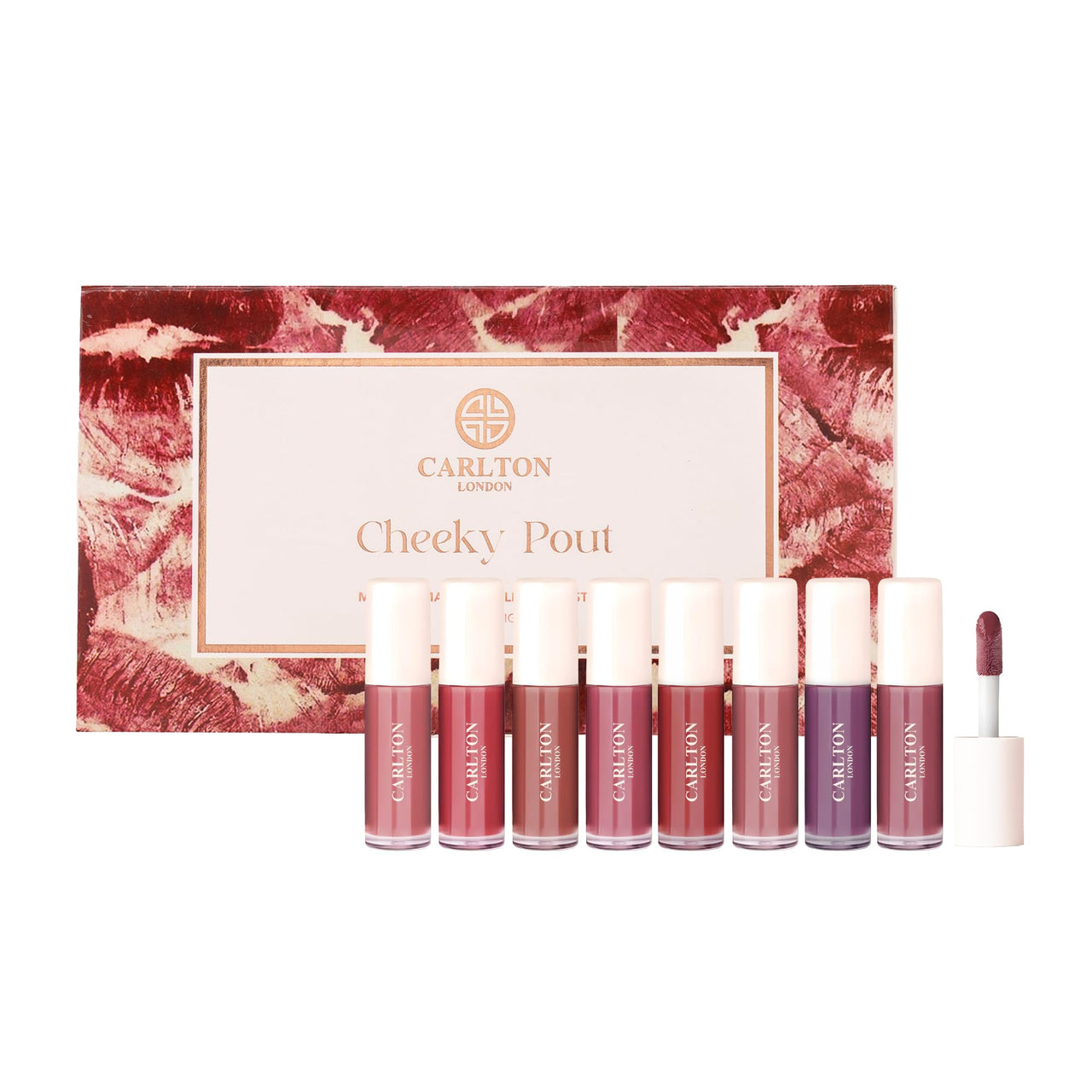 Carlton London Matte Liquid Lipstick Smudge-Proof | Long Lasting | Highly Pigmented |Makeup Gift Set - 8 CLGCYT8_1.7ml