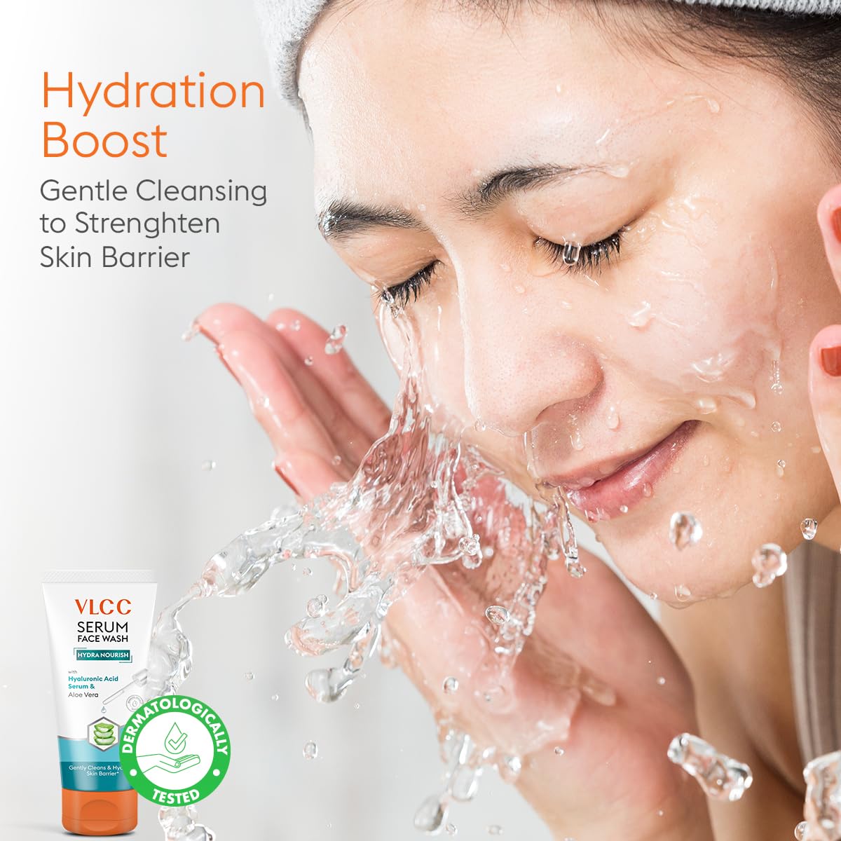 VLCC Serum Facewash - 100ml | with Hyaluronic Acid Serum to Softens and Nourishes Skin & Aloe Vera for Gentle Cleansing & Strengthing Skin Barrier | Dermatologically Tested