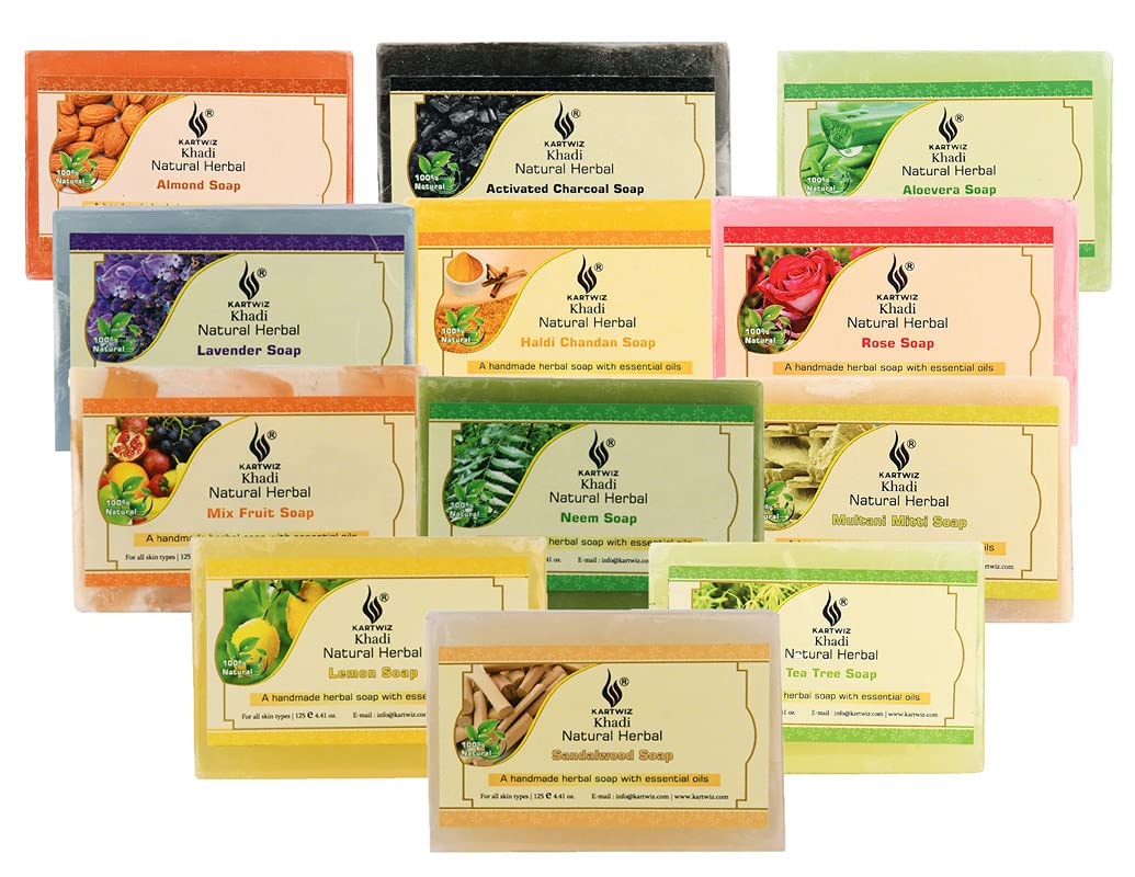 Herbigiri Herbal Bathing Handmade Assorted Soap with Essential Oils Pack of 12