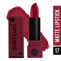 Shryoan Powder Matte Lipstick with Moisturizing and Hydrating Formula | For Every Day Use (3.2g) (Shade-17, Shade-17)