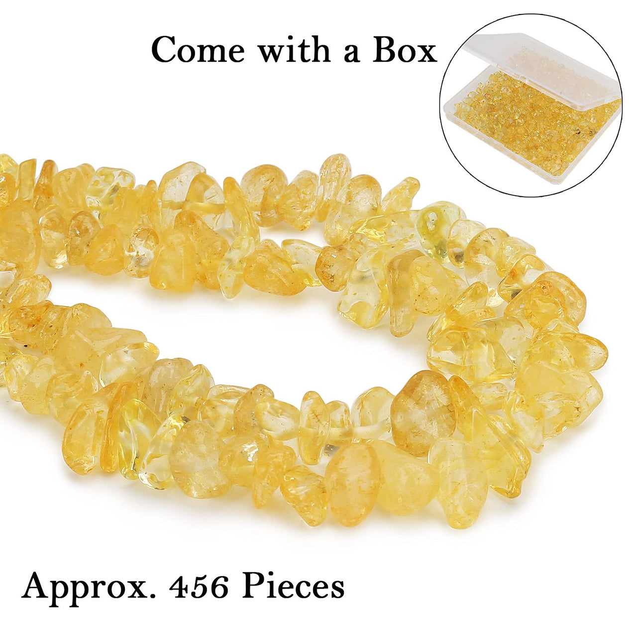456 PCs Natural Chip Stone Beads, 5-8mm Irregular Multicolor Gemstones Loose Crystal Healing Citrine Rocks with Hole for Jewelry Making DIY Crafts