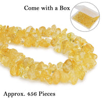 456 PCs Natural Chip Stone Beads, 5-8mm Irregular Multicolor Gemstones Loose Crystal Healing Citrine Rocks with Hole for Jewelry Making DIY Crafts