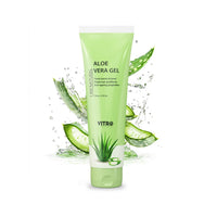 Vitro Aloe Vera Gel for Face, Skin and Hair - with Vitamin E, Rosemary Extract, Cucumber Extract and Aloe vera Juice - 100ml