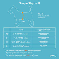 Gooby Simple Step in III Harness - Blue, X-Small - Small Dog Harness with Scratch Resistant Outer Vest - Soft Inner Mesh Harness for Small, Medium Dogs X-Small chest (12∼14.75