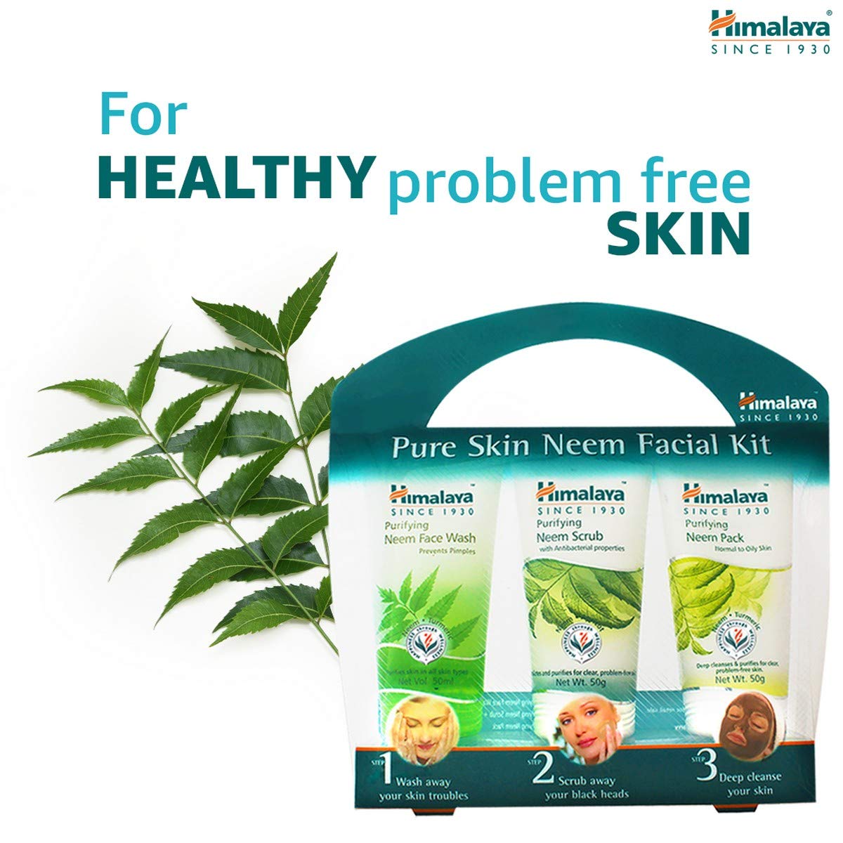 Himalaya Baby Body Lotion, For All Skin Types (400 ml) & Pure Skin Neem Facial Kit (Facewash 50ml, Scrub 50g & Face Pack 50g)