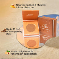 Just Herbs Nourishing Pressed Bronzer Liquorice + Cica for Face Makeup 3.5g (Honey, 3.5)