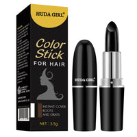 HUDA GIRL Natural Hair Color Root Touch Up For Grey Hair, Non-Toxic White Hair Coverage Touch Up Hair Dye Pencil For Men & Women (Black, 1 count)