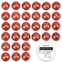 100Pcs Natural Crystal Beads Stone Gemstone Round Loose Energy Healing Beads with Free Crystal Stretch Cord for Jewelry Making (Carnelian, 6MM) Carnelian