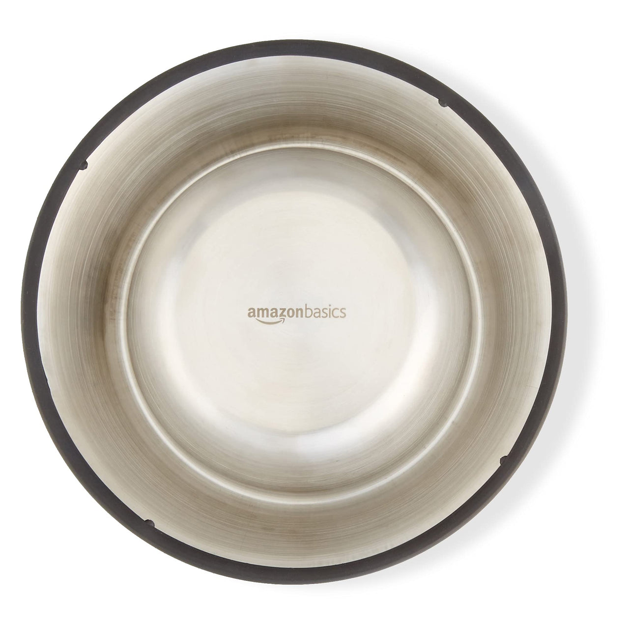 Basics Stainless Steel Non-Skid Pet Dog Water And Food Bowl, 2-Pack (10 x 2.8 Inches), Each Holds Up to 4 Cups