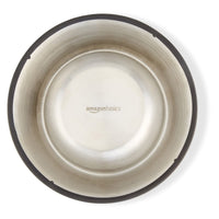 Basics Stainless Steel Non-Skid Pet Dog Water And Food Bowl, 2-Pack (10 x 2.8 Inches), Each Holds Up to 4 Cups