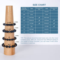 Vicsoon Handmade Bracelets, 14mm Natural Black Obsidian Protection Bracelet for Men Women, Healing Bracelet Beads Bring Luck,Prosperity and Happiness, Crystal Jewelry Stretch Stone Bracelets for Gift