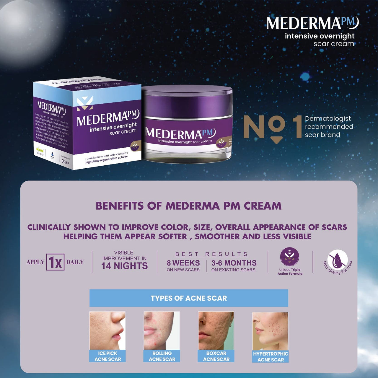 Mederma Intensive Overnight Cream 30g-Works with Skin's Nighttime Regenerative Activity - Once-Nightly Application Is Clinically Shown to Make Scars Smaller & Less Visible
