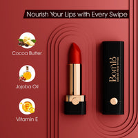Born16 Moon Duchess Matte Perfection Lipstick – Cherrysmatic | Strong Pay-Off, Transfer-Proof with Color Lock Technology | SPF, 24-Hour Moisturization with Vitamin E, 4.2g