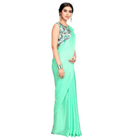 Cloud walker Women Soft Satin Silk Saree With Digital Printed Unstiched Blouse Piece(5.5m Saree +0.8m Blouse Piece).