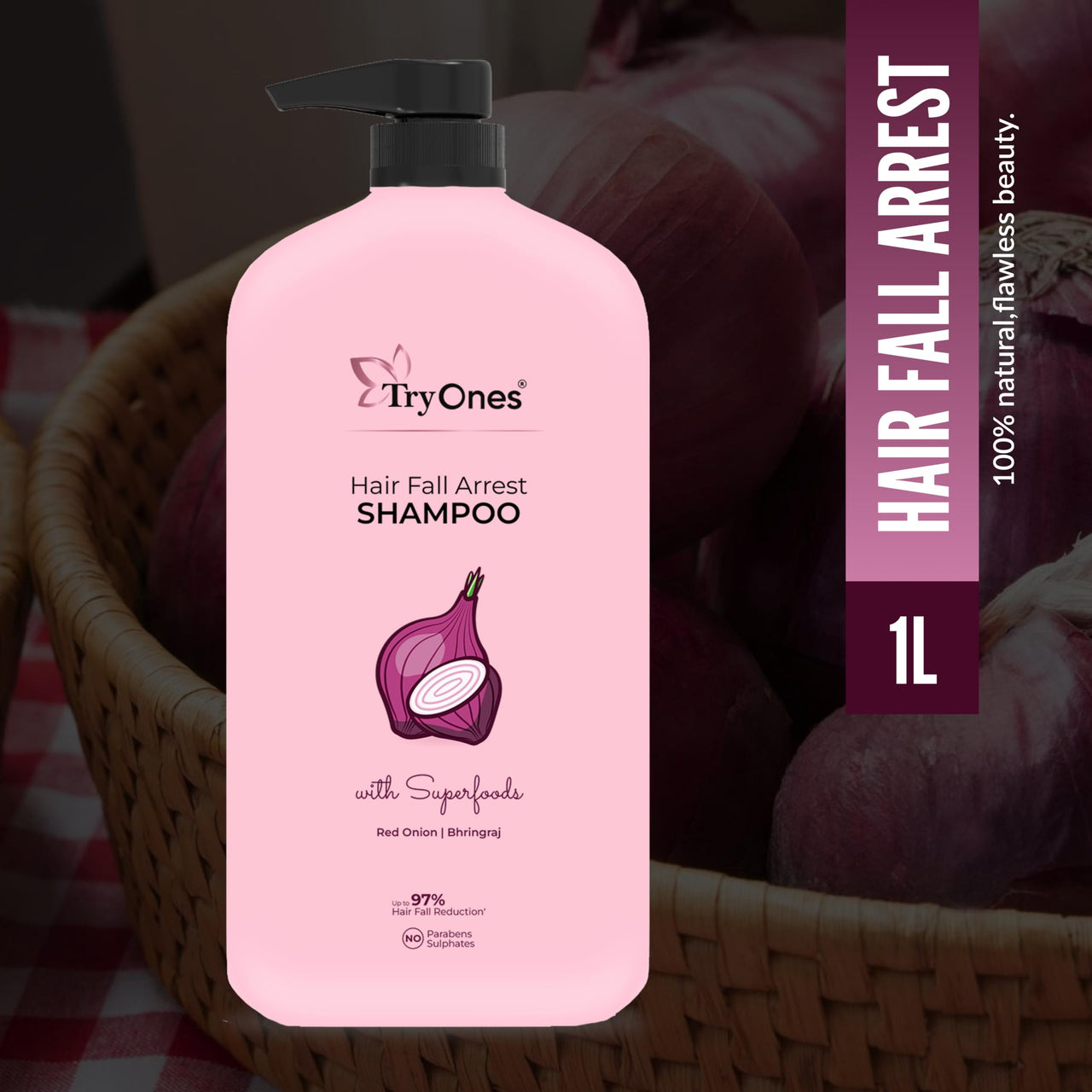 TryOnes Hairfall Shampoo|Prevents Hair Fall And Thinning |Promotes Healthy Hair 1000 ml