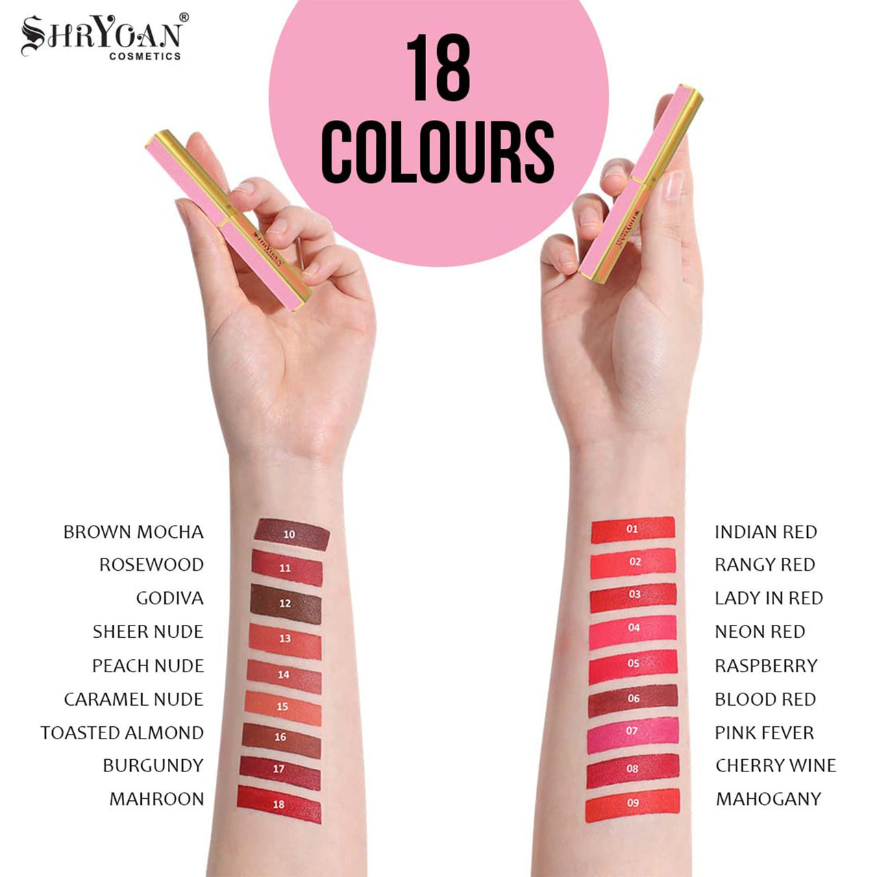 Shryoan Velvet Matte Soft Slim Lipstick| 24Hr Long Lasting, Velvet Texture, Matte Finish Lipstick with Easy Glide Lipstick (10g) (Sheer Nude)