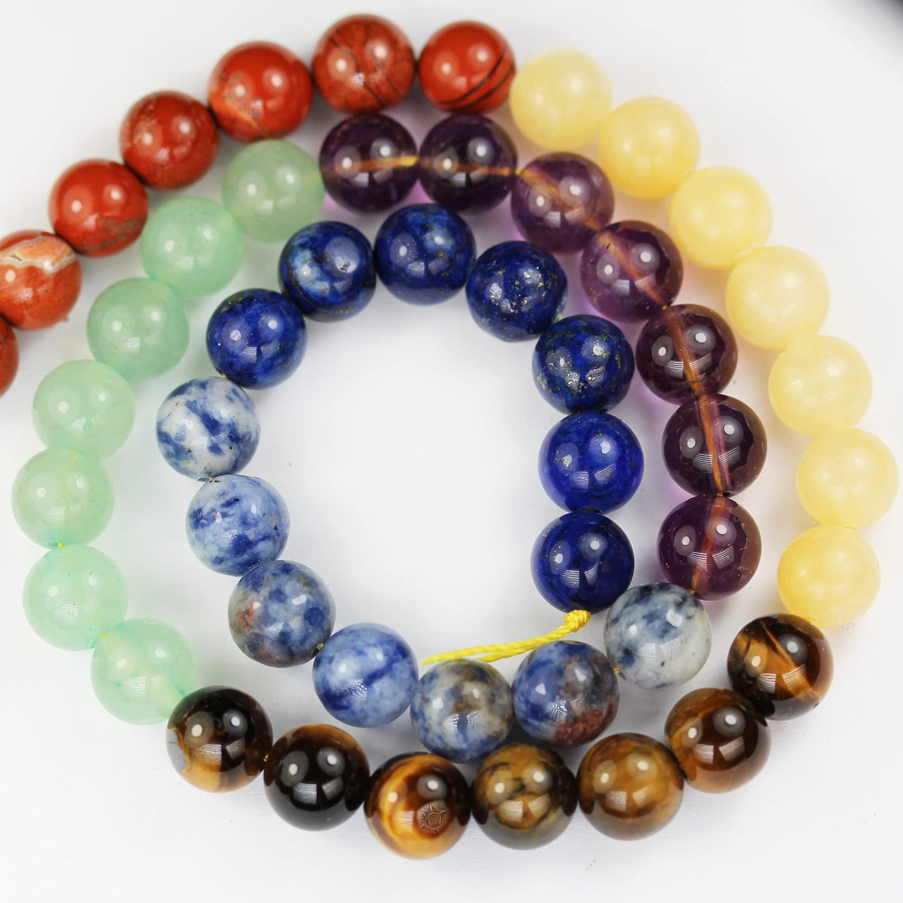 8mm Chakra Beads for Jewelry Making Energy Healing Crystals Jewelry Crystal Jewerly Beading Supplies 8mm 15.5inch About 46-48 Beads Chakra Beads/ Amethyst,Lapis Lazuli, Aventurine, Red Jasper, Blue Spot Jasper,Yellow Jade,Tiger eye