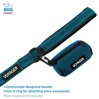 Voyager Step-in Air All Weather Mesh Harness and Reflective Dog 5 ft Leash Combo with Neoprene Handle, for Small, Medium and Large Breed Puppies by Best Pet Supplies - Blue, Large