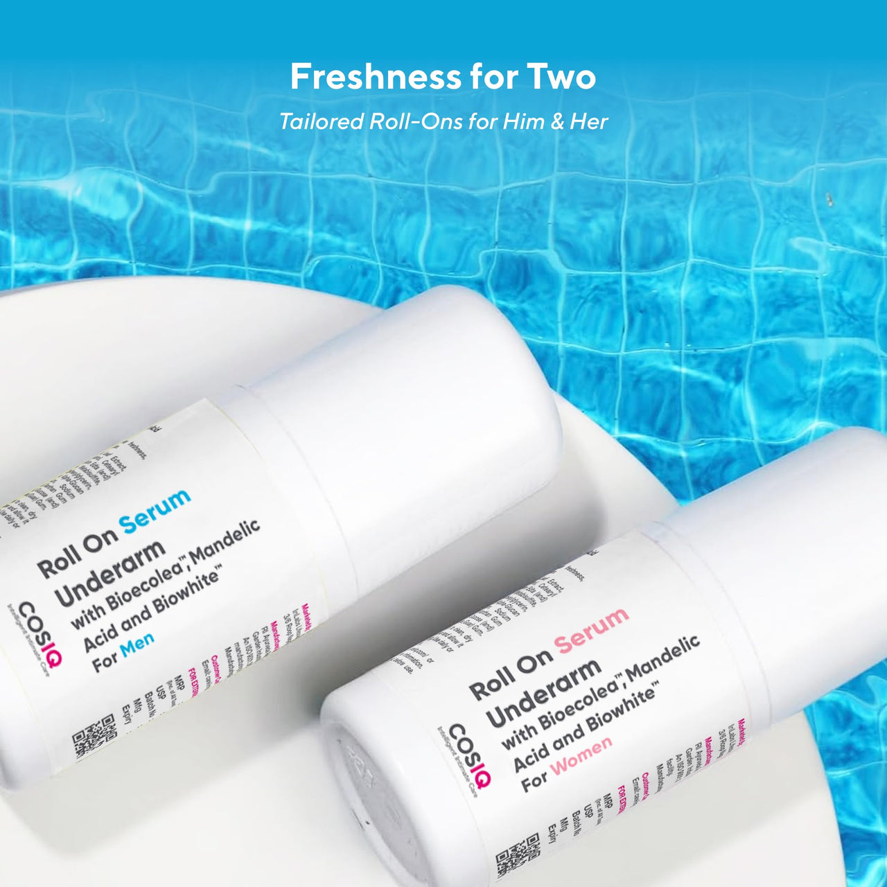 Cos-IQ Brightening Underarm Roll On Serum Combo Pack (Pack of 2 x 40ml Each) For Men and Women